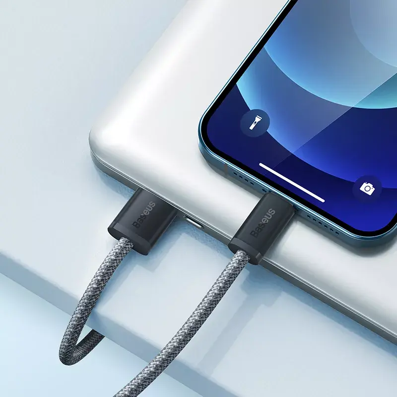 Baseus Dynamic 2 m pilka Lightning – USB A laidas