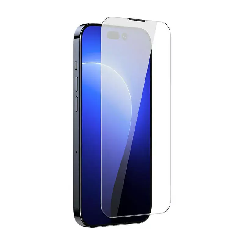 Grūdinto stiklo apsauginis stikliukas Baseus Crystal, skirtas iPhone 14 Pro, 0,3 mm, dulkėms atsparus, 2 vnt.