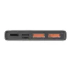 Baseus Adaman Metal nešiojamas akumuliatorius, Li-ion 10000 mAh, 2xUSB, USB-C, Lightning, MicroUSB, 22.5 W, juodas