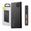 Baseus Adaman Metal nešiojamas akumuliatorius, Li-ion 10000 mAh, 2xUSB, USB-C, Lightning, MicroUSB, 22.5 W, juodas