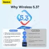 Baseus BA07 Mini Bluetooth adapterius PC, USB 5.3 belaidis Bluetooth imtuvas – juodas