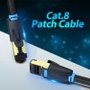 Eterninis pataisos kabelis Vention Cat.8 S/FTP 1 m Juodas RJ-45 Auksuotas