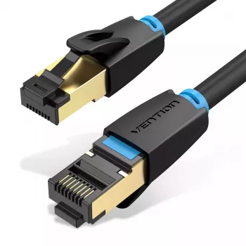 Tinklo kabelis Vention Cat.8 S/FTP RJ-45 – RJ-45 3 m, 40GbE, 2000 MHz, juodas