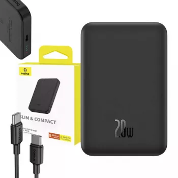 Magnetinis mini powerbankas Baseus 5000mAh 20W (juodas)
