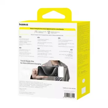 Nešiojamas įkroviklis (powerbank) Baseus Compact IP 5000 mAh 20 W (baltas)
