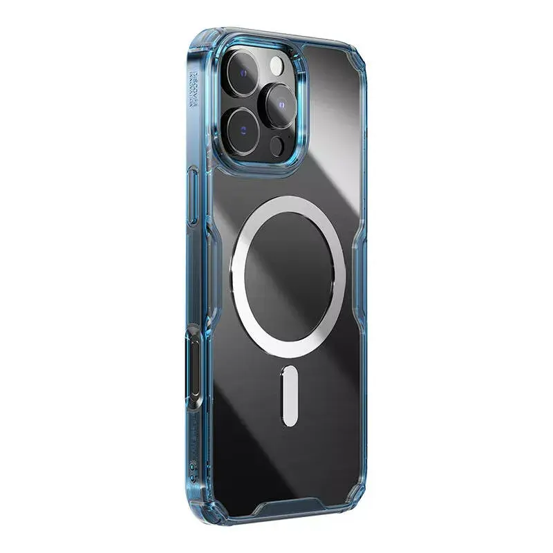 TPU dėklas Nillkin Nature iPhone 16 Plus — Magnetinis, mėlynas, plonas apsauginis dėklas