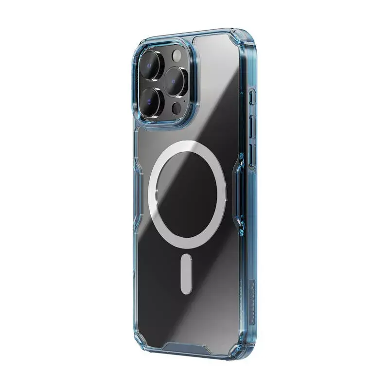 TPU dėklas Nillkin Nature iPhone 16 Plus — Magnetinis, mėlynas, plonas apsauginis dėklas