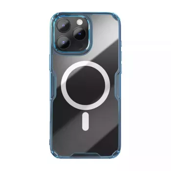 TPU dėklas Nillkin Nature iPhone 16 Plus — Magnetinis, mėlynas, plonas apsauginis dėklas