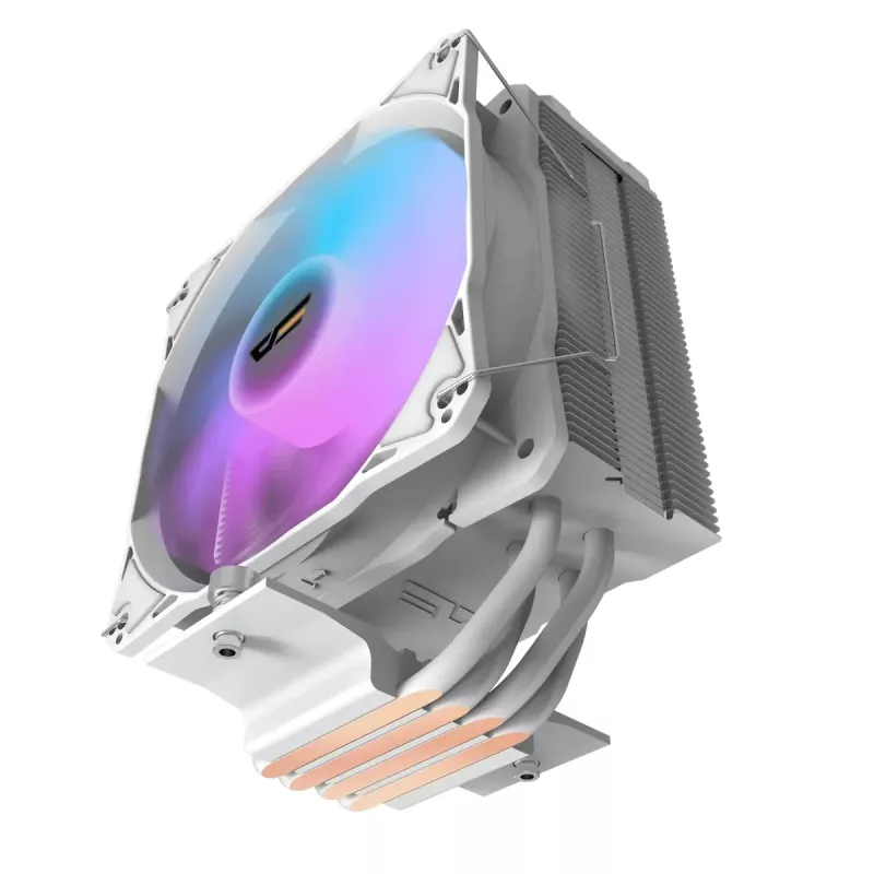 Oro aušintuvas Darkflash Z4 Pro Mist Baltas — 120 mm ventiliatorius, hidraulinis guolis, 200 W TDP, palaiko AM5/AM4/LGA1700/1200/115x