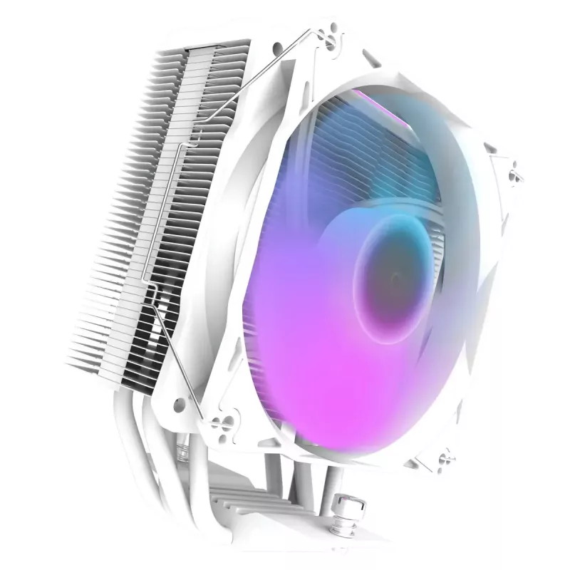 Oro aušintuvas Darkflash Z4 Pro Mist Baltas — 120 mm ventiliatorius, hidraulinis guolis, 200 W TDP, palaiko AM5/AM4/LGA1700/1200/115x