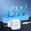 USB-C greitasis įkroviklis CHOETECH PD8007 45W EU baltas – USB-C PD 45W