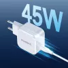 USB-C greitasis įkroviklis CHOETECH PD8007 45W EU baltas – USB-C PD 45W