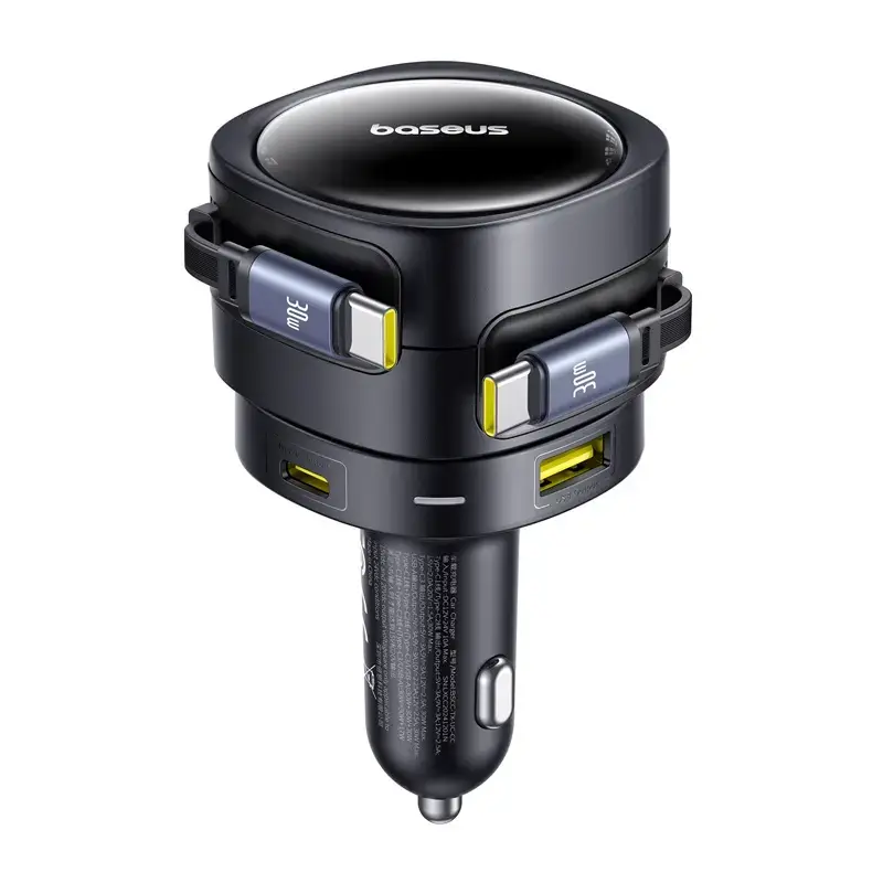 Automobilinis įkroviklis Baseus Enjoyment Max 90W su USB-C ir USB-A prievadais