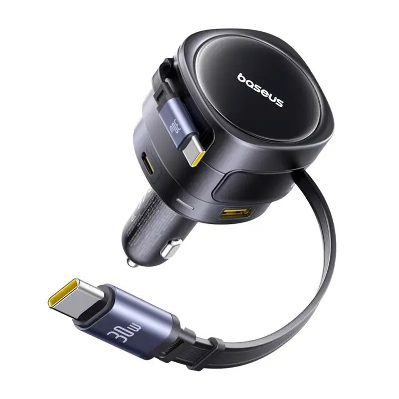 Automobilinis įkroviklis Baseus Enjoyment Max 90W su USB-C ir USB-A prievadais