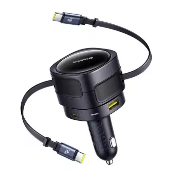 Automobilinis įkroviklis Baseus Enjoyment Max 90W su USB-C ir USB-A prievadais