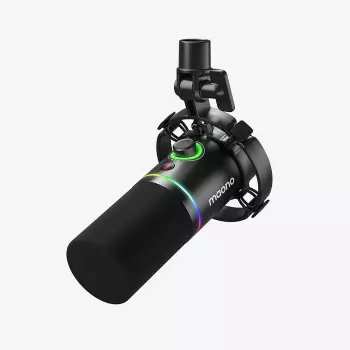 Podcast mikrofonas MAONO PD200X juodas – laidinis XLR/USB-C, jautrumas -52 dB, 40–16000 Hz