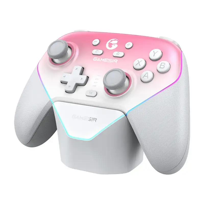 Belaidis valdiklis GameSir SuperNova T4n Pro Rožinis – Bluetooth, ergonomiškas rankinis dizainas