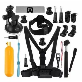 Priedų rinkinys Puluz PKT18 veiksmo kameroms – 20 dalių komplektas, suderinamas su Osmo Action 5, Pro, Insta360 Ace Pro 2