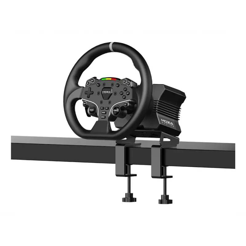 Moza Racing R5 rinkinys, vairas + pedalai, PC, laidinis, juodas, aliuminis, oda, plienas