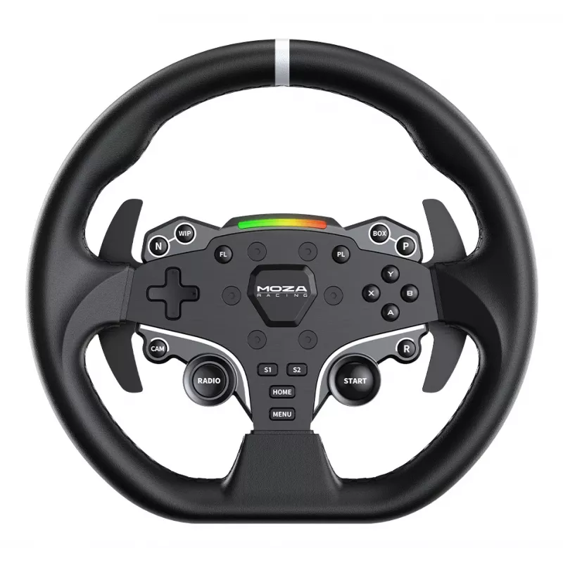 Moza Racing R5 rinkinys, vairas + pedalai, PC, laidinis, juodas, aliuminis, oda, plienas