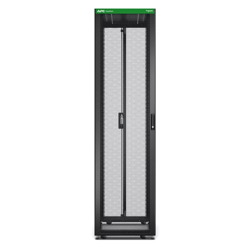 APC Easy Rack ER6800 48U stovas, juodas, su stogu, ratukais, kojelėmis, 4 kronšteinais ir dugnu, be šoninių plokščių, 2258x600x1000 mm