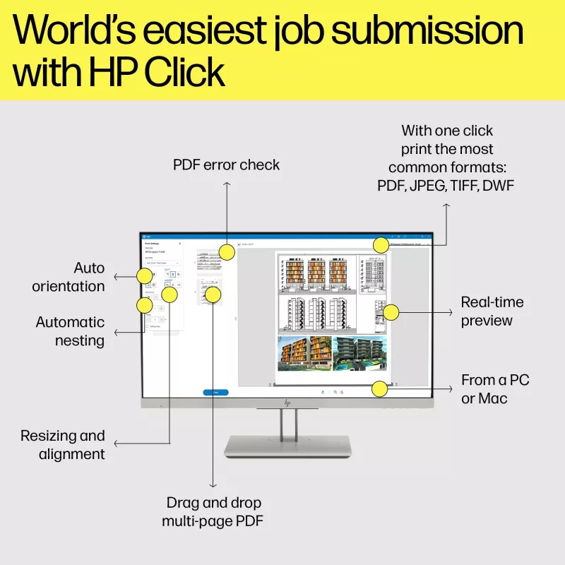HP DesignJet T1600 36 colių PostScript spausdintuvas