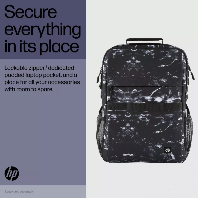 Kuprinė HP Campus XL Marble Stone Backpack Black Grey