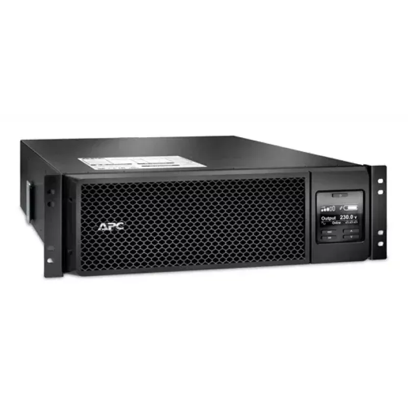 APC Smart-UPS On-Line SRT5KRMXLI-6W, 5kVA, stelažinis 3U, 230V, 6x C13+4x C19, tinklo kortelė, prailgintas veikimo laikas, su bėgeliais, 6 metų garantija