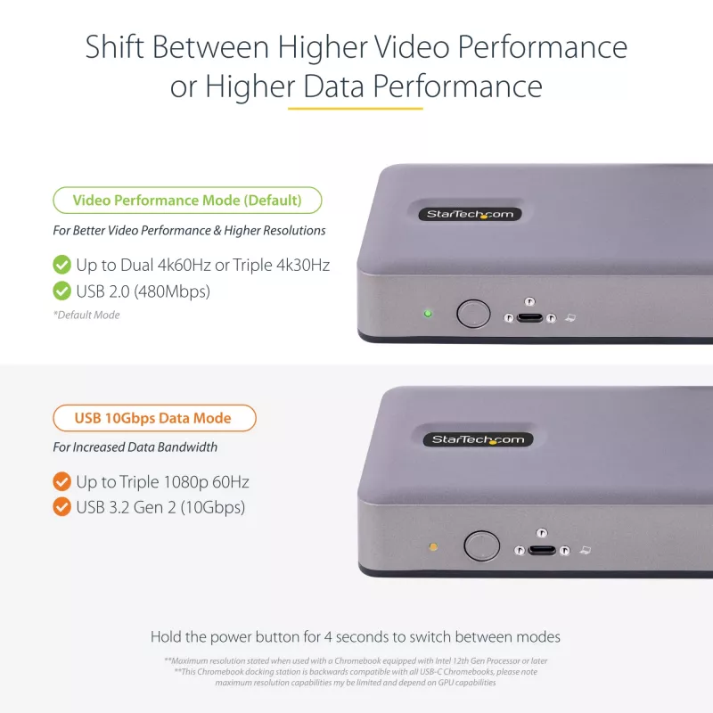 StarTech.com DK31C3MNCRUE USB-C dokavimo stotelė / prievadų replikatorius, laidinis, USB 3.2 Gen 2 (3.1 Gen 2) Type-C