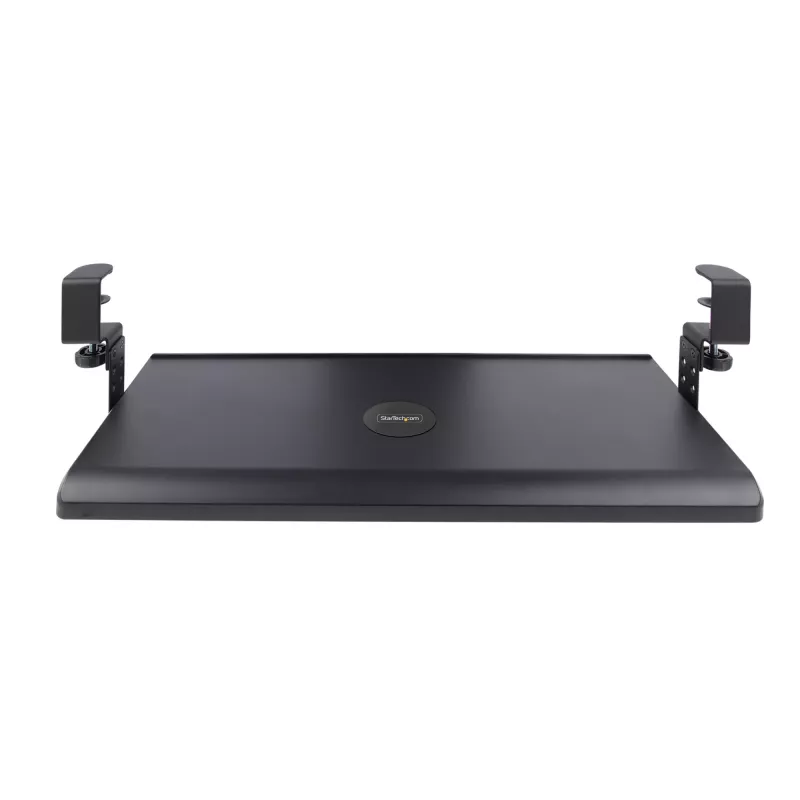 StarTech.com po stalu montuojama klaviatūros lentyna, užspaudžiama ergonomiška klaviatūros laikiklis, iki 12 kg, slankiojanti klaviatūros ir pelės dėžė su C-spaustuvais, reguliuojamo aukščio (3,9/4,7/5,5 col.)