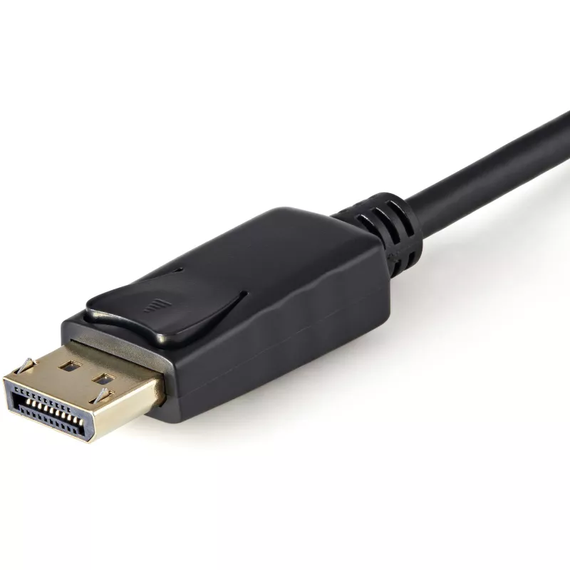 Juodas aktyvus StarTech.com DP2VGAMM3B DisplayPort–VGA kabelis, 3 pėdos (1 m), 1920x1200, fiksuojamas DP kištukas