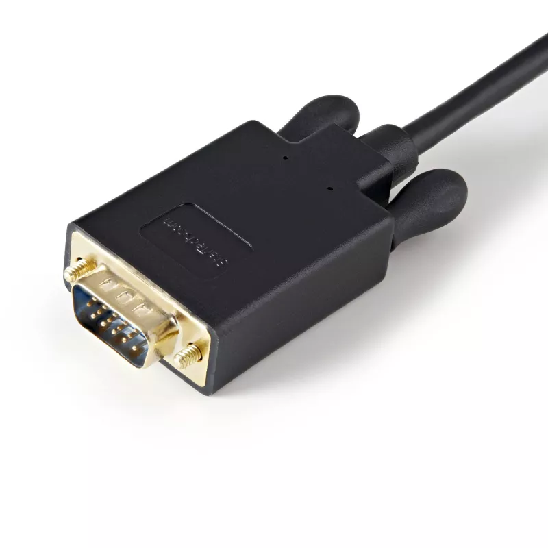 Juodas aktyvus StarTech.com DP2VGAMM3B DisplayPort–VGA kabelis, 3 pėdos (1 m), 1920x1200, fiksuojamas DP kištukas