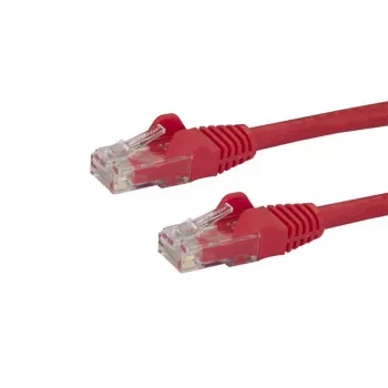 StarTech.com 10 m CAT6 Ethernet kabelis - raudonas CAT 6 Gigabit Ethernet laidas - 250 MHz 100 W PoE RJ45 UTP tinklo/pakabos laidas su apsauga nuo užkabinimo ir įtempimo mažinimu, individualiai išbandytas