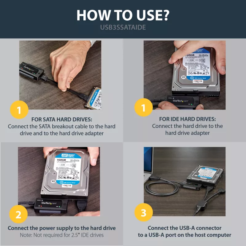 StarTech.com SATA į USB laidas - USB 3.1 (10Gbps) - UASP, juodas