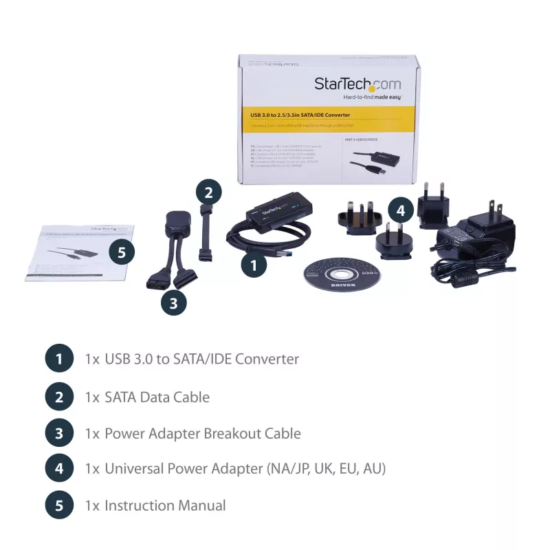 StarTech.com SATA į USB laidas - USB 3.1 (10Gbps) - UASP, juodas
