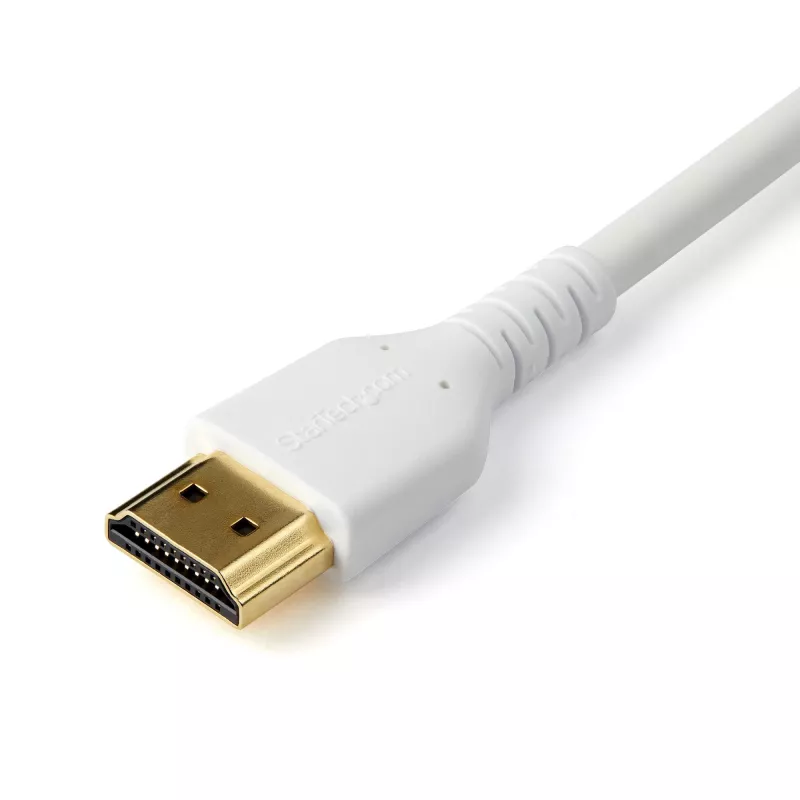 StarTech.com 1 m HDMI 2.0 lydinis plonas laidas, lankstus, sertifikuotas, su Ethernet, UHD 4K 60Hz HDR10, aramido pluoštas, TPE apvalkalas, baltas