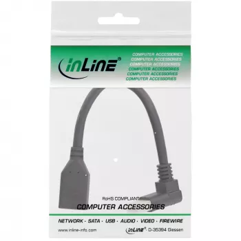 InLine DisplayPort 1.4 adapterinis kabelis M/F, 8K4K, kampu į viršų, juodas/auksinis