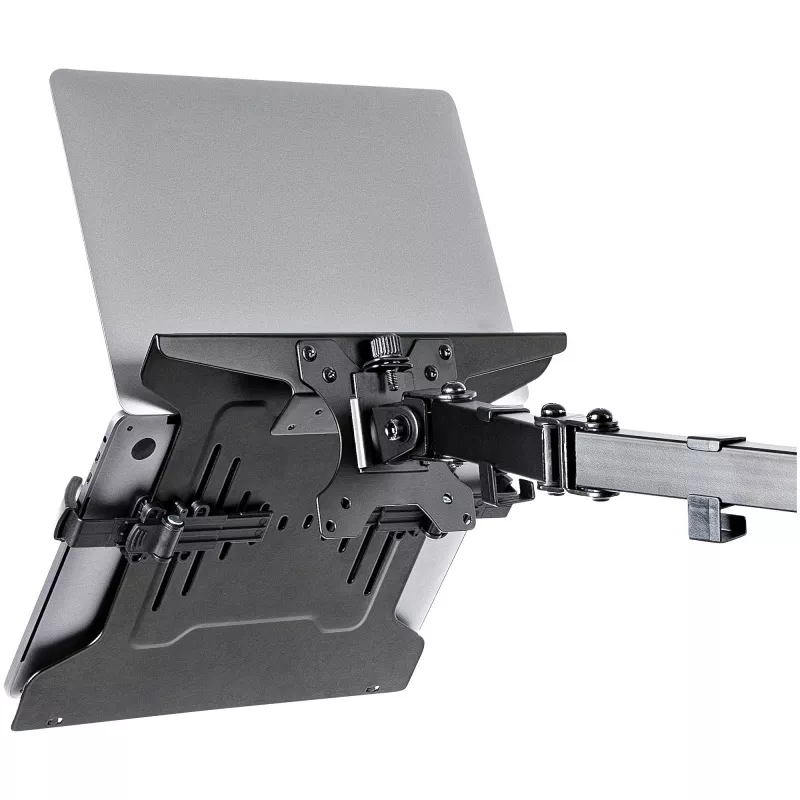 StarTech.com VESA nešiojamojo kompiuterio padėklas – reguliuojamas monitoriaus rankenos laikiklis nešiojamiesiems (4,5 kg) – 75x75 ir 100x100 VESA tvirtinimo angos – ventiliuojamas – monitoriaus stovams / laikikliams