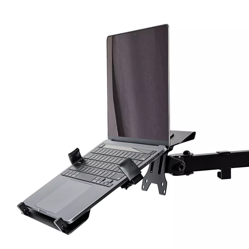 StarTech.com VESA nešiojamojo kompiuterio padėklas – reguliuojamas monitoriaus rankenos laikiklis nešiojamiesiems (4,5 kg) – 75x75 ir 100x100 VESA tvirtinimo angos – ventiliuojamas – monitoriaus stovams / laikikliams