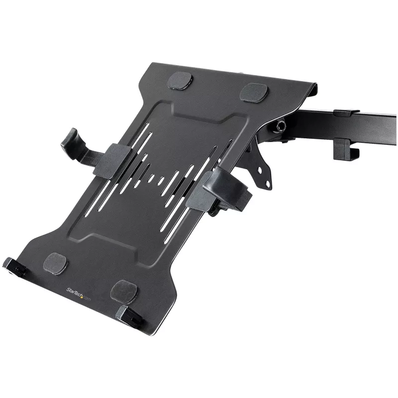 StarTech.com VESA nešiojamojo kompiuterio padėklas – reguliuojamas monitoriaus rankenos laikiklis nešiojamiesiems (4,5 kg) – 75x75 ir 100x100 VESA tvirtinimo angos – ventiliuojamas – monitoriaus stovams / laikikliams