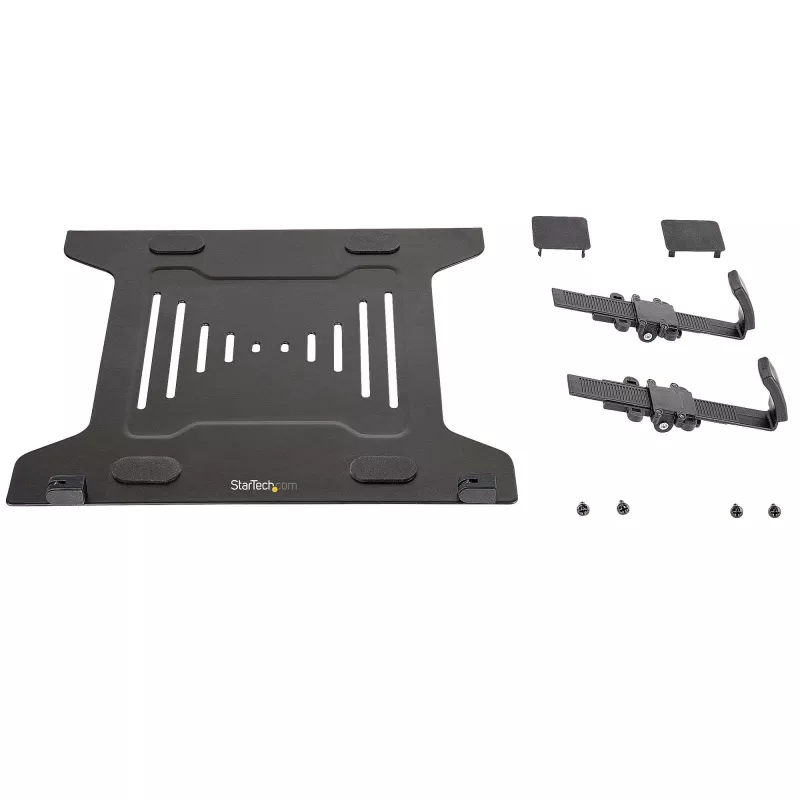 StarTech.com VESA nešiojamojo kompiuterio padėklas – reguliuojamas monitoriaus rankenos laikiklis nešiojamiesiems (4,5 kg) – 75x75 ir 100x100 VESA tvirtinimo angos – ventiliuojamas – monitoriaus stovams / laikikliams