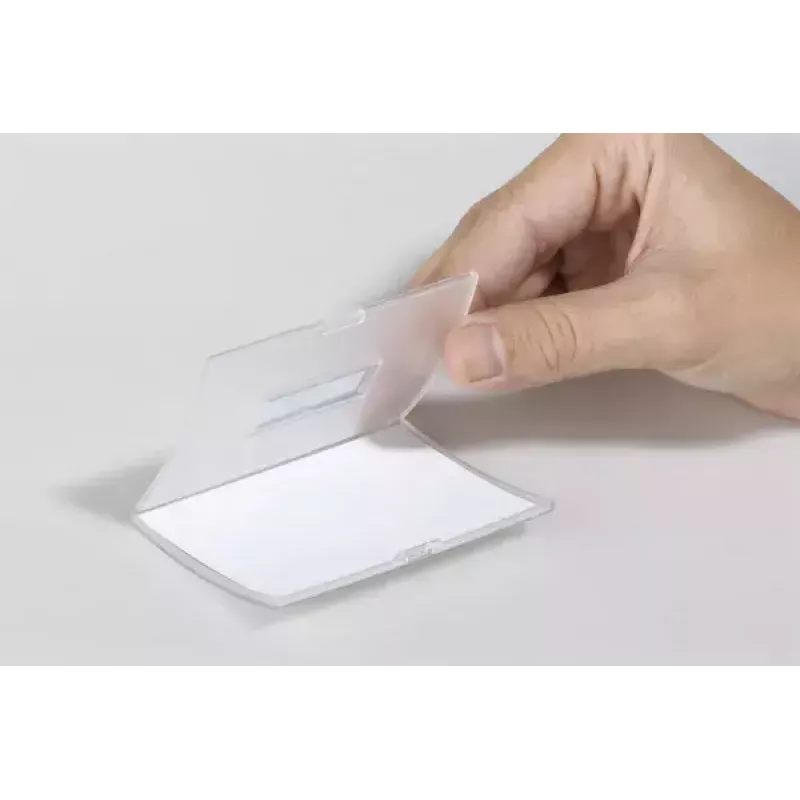 Durable Click Fold 8212-19 sulankstomas vardinis ženklelis, skaidrus PP, 75x40 mm, 10 vnt., magnetinis tvirtinimas