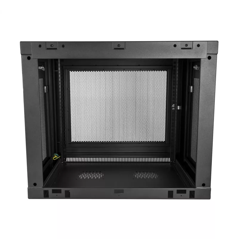 StarTech.com 2-Post 9U sieninis tinklo spintos korpusas su 1U lentyna, 19 colių sieninis serverio stovas duomenų / tinklo / AV / elektronikos / kompiuterinės įrangos montavimui, mažas vėdinamas korpusas