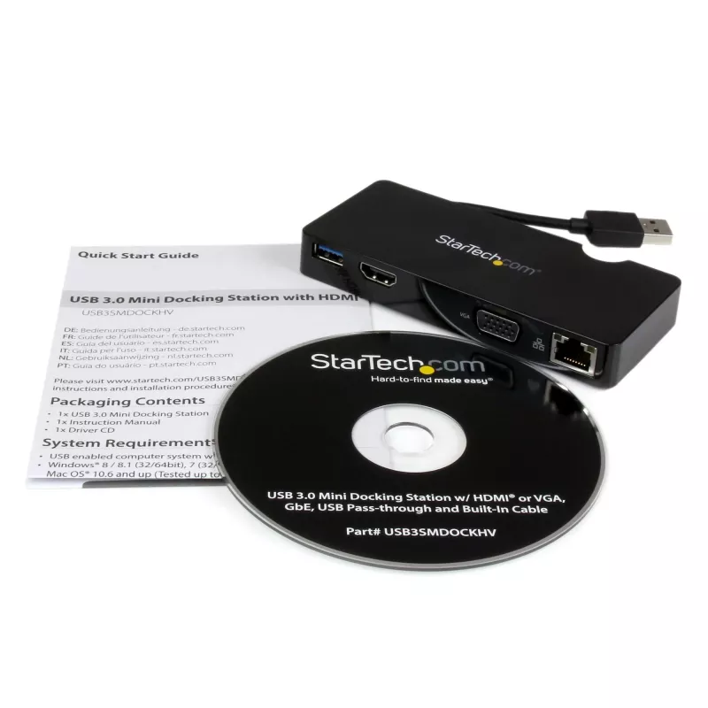 StarTech.com kelioninė dokavimo stotelė nešiojamiesiems kompiuteriams - HDMI arba VGA - USB 3.0