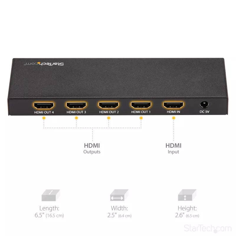 StarTech.com 4 prievadų HDMI skirstytuvas - 4K 60Hz