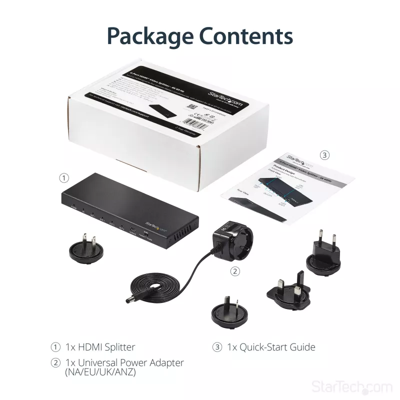 StarTech.com 4 prievadų HDMI skirstytuvas - 4K 60Hz