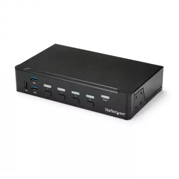StarTech.com 4 prievadų HDMI KVM jungiklis su USB 3.0 – 1080p, 1920 x 1080 pikselių, montavimas į stelažą, juoda