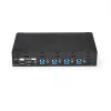 StarTech.com 4 prievadų HDMI KVM jungiklis su USB 3.0 – 1080p, 1920 x 1080 pikselių, montavimas į stelažą, juoda