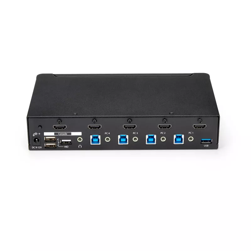 StarTech.com 4 prievadų HDMI KVM jungiklis su USB 3.0 – 1080p, 1920 x 1080 pikselių, montavimas į stelažą, juoda