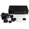 StarTech.com 4 prievadų HDMI KVM jungiklis su USB 3.0 – 1080p, 1920 x 1080 pikselių, montavimas į stelažą, juoda